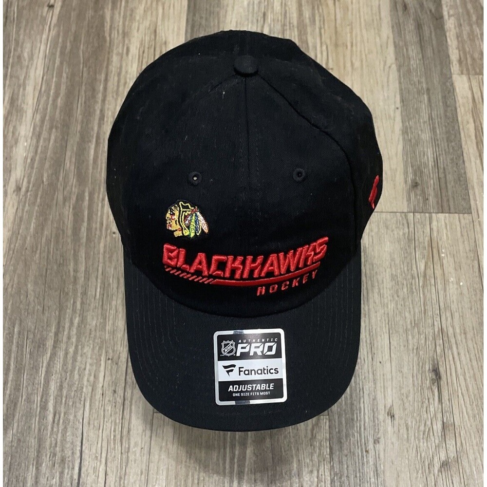 FANATICS NHL CHICAGO BLACKHAWKS AUTHENTIC STRAPBACK HAT MENS BLACK NEW